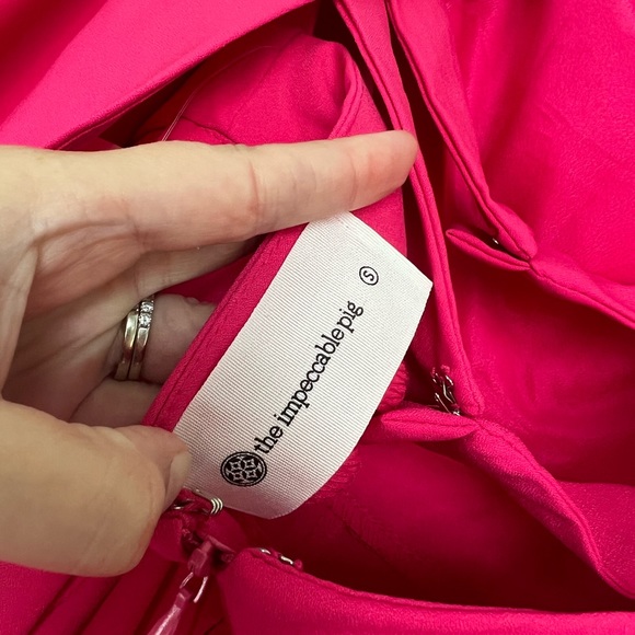 New with Tags!! Hot Pink Strapless Jumpsuit - Picture 3 of 4